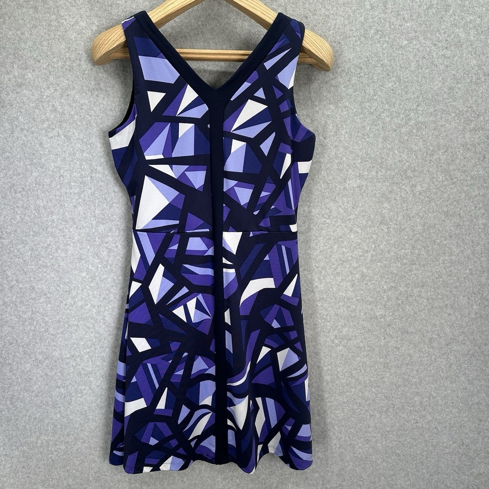 Title Nine Geometric Blue and Purple Dress